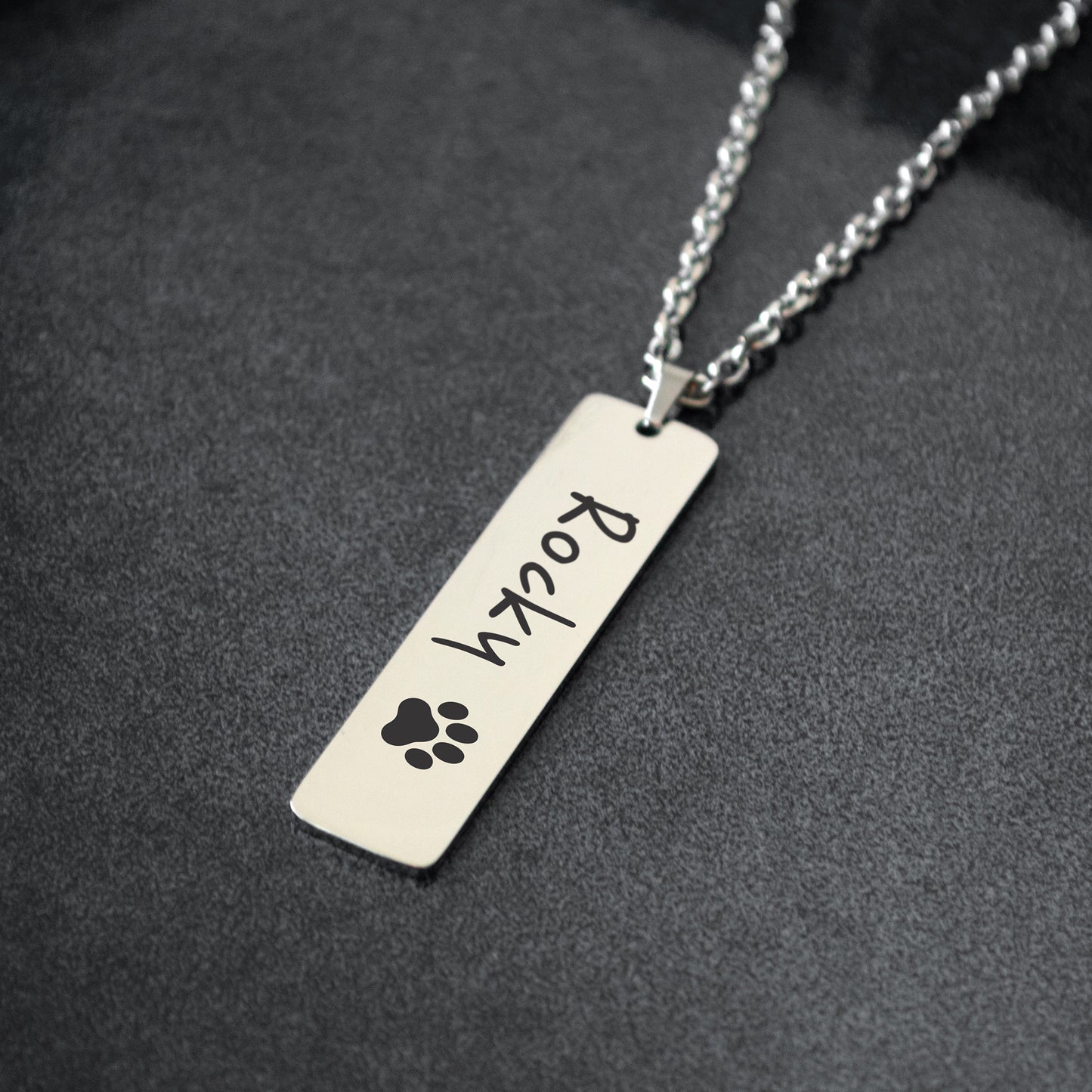 Engraved Name Necklace – Custom Minimalist Pendant