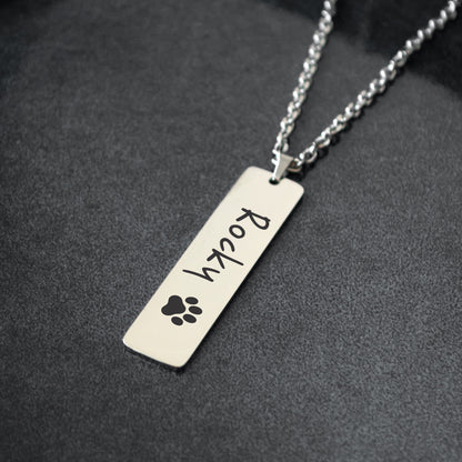 Engraved Name Necklace – Custom Minimalist Pendant