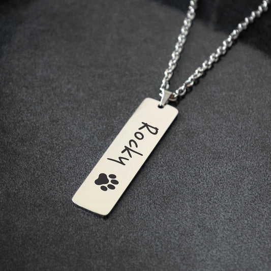 Engraved Name Necklace – Custom Minimalist Pendant
