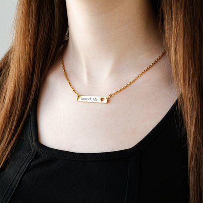 Engraved Name Bar Necklace – Personalized Everyday Jewelry