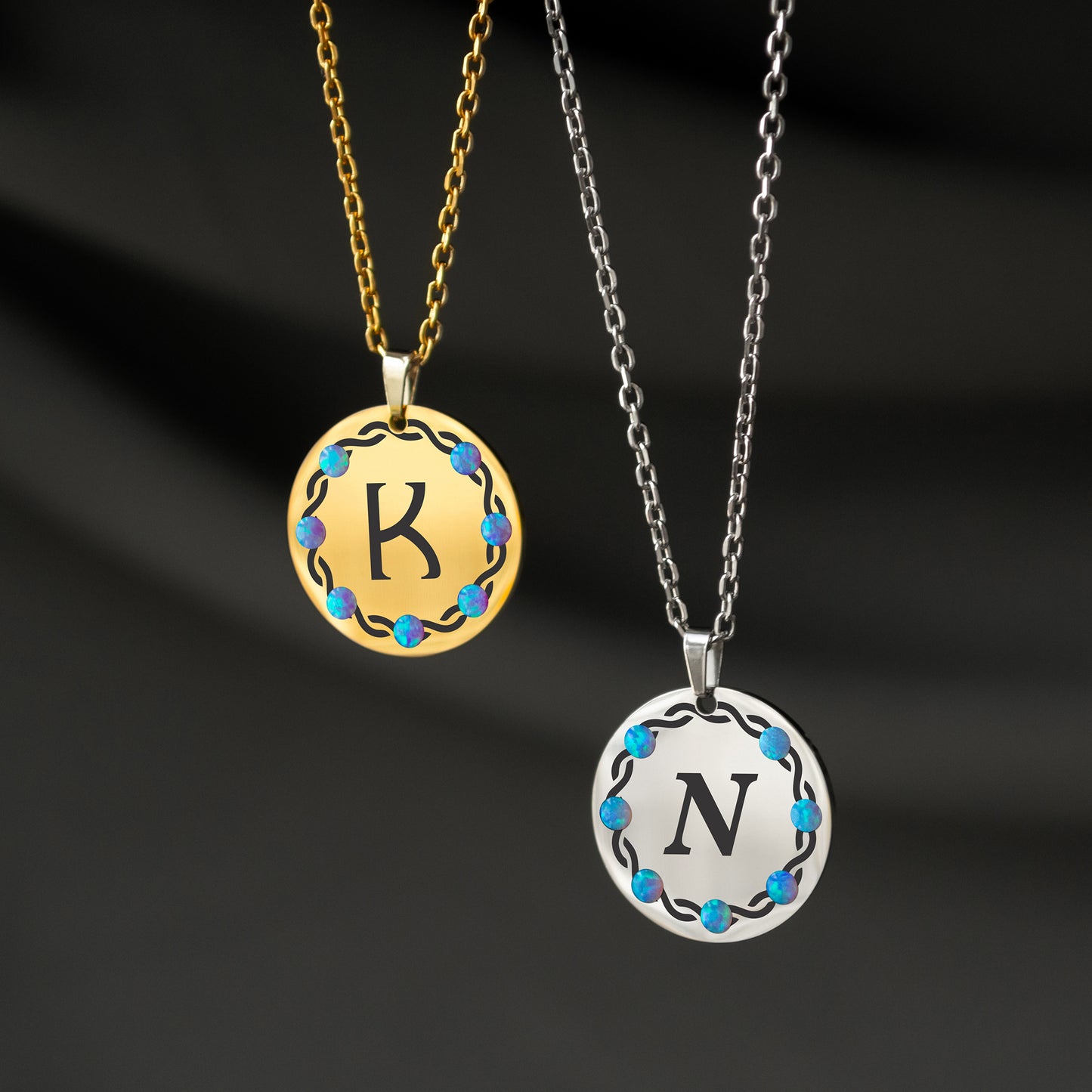 Initial Charm Necklace – Personalized Engraved Jewelry