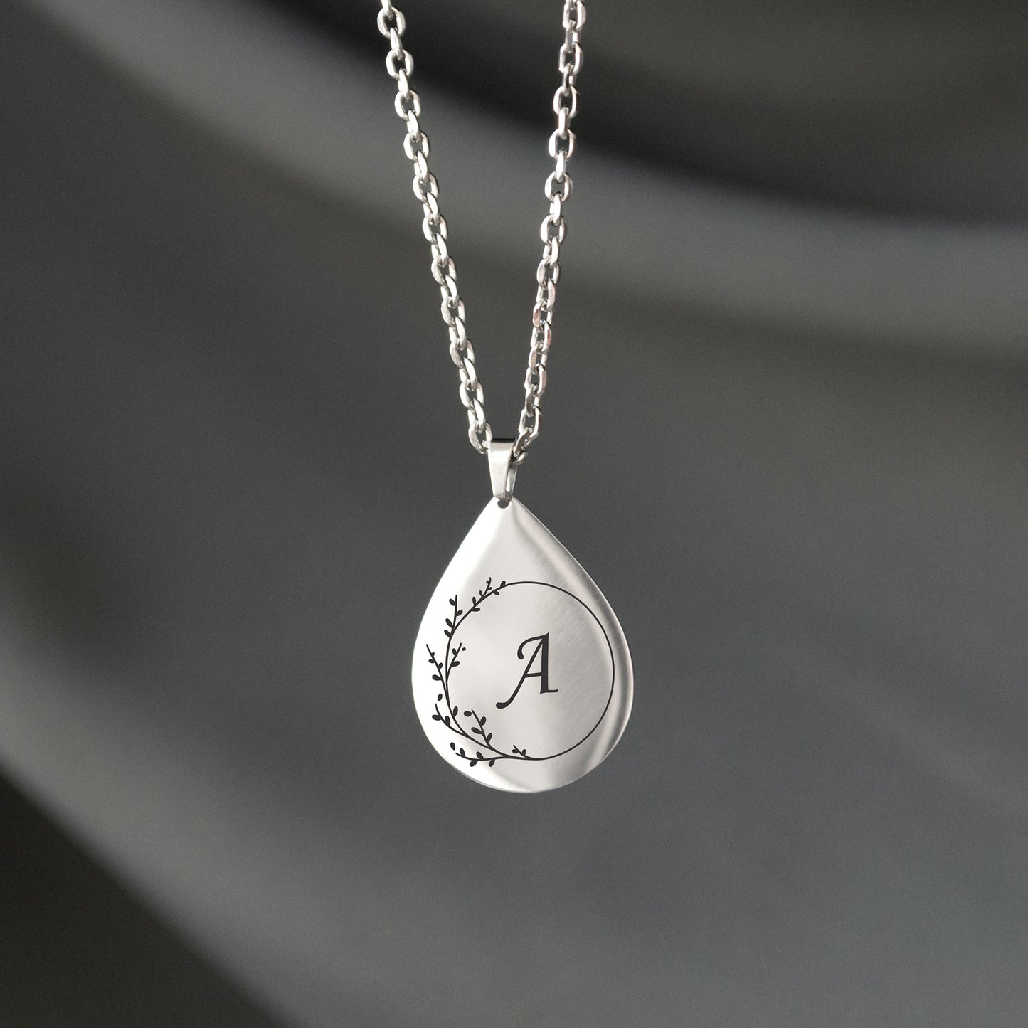 Engraved Initial Necklace – Custom Letter Pendant