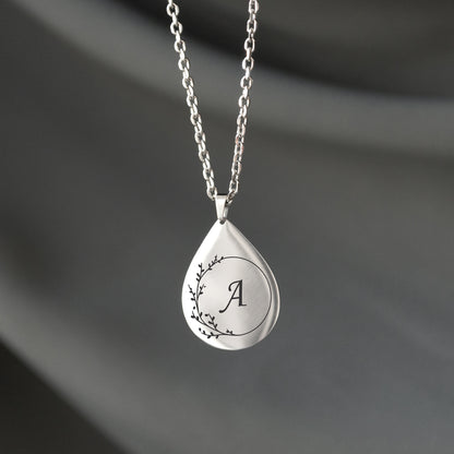 Engraved Initial Necklace – Custom Letter Pendant