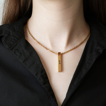Personalized Engraved Necklace – Custom Name Bar Pendant
