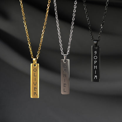 Custom Message Necklace – Engraved Name Jewelry Gift
