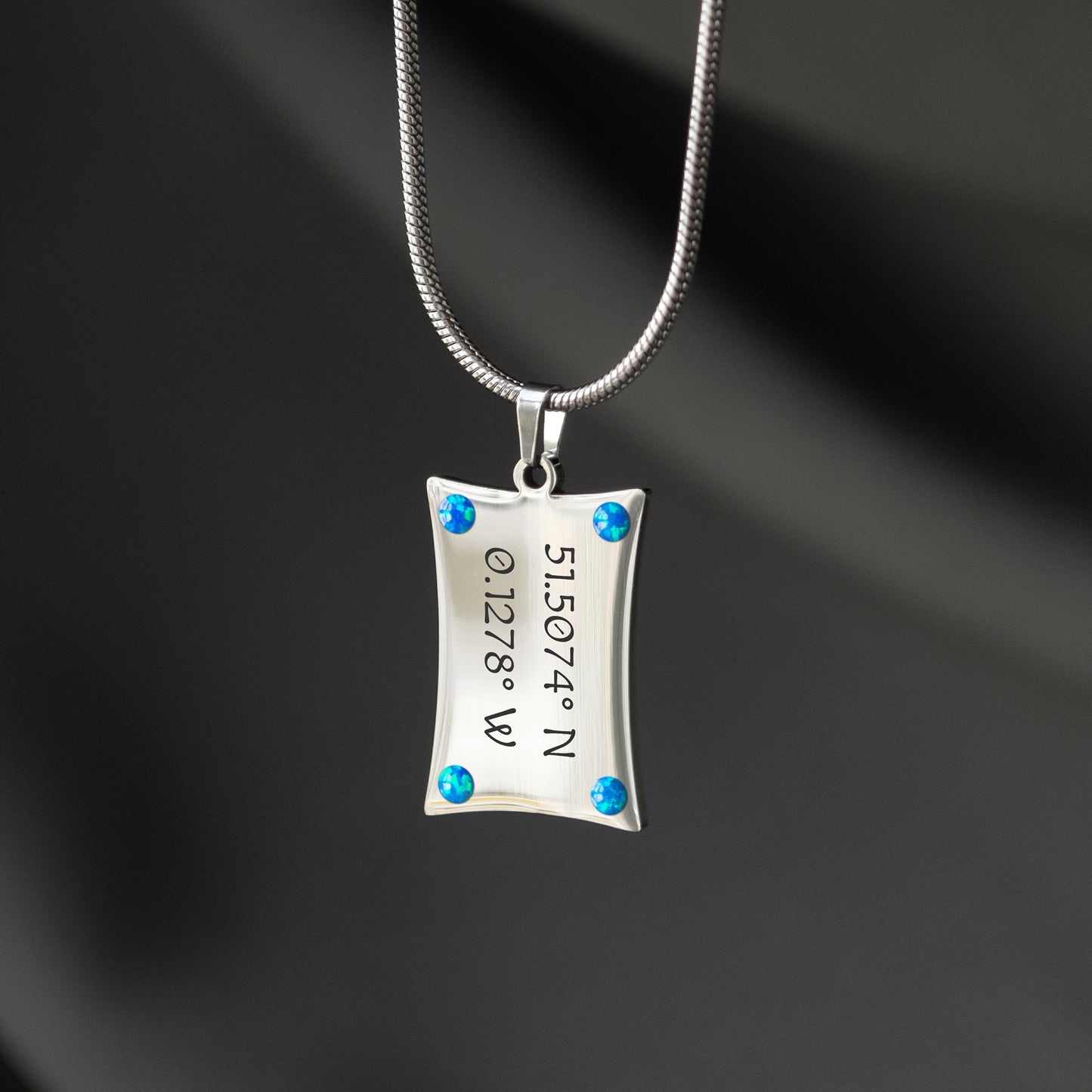 Custom Engraved Coordinates Necklace – Minimalist Jewelry Gift