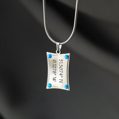 Custom Engraved Coordinates Necklace – Minimalist Jewelry Gift