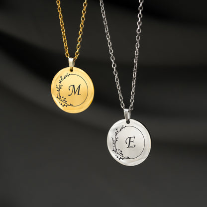 Custom Initial Necklace – Engraved Letter Pendant
