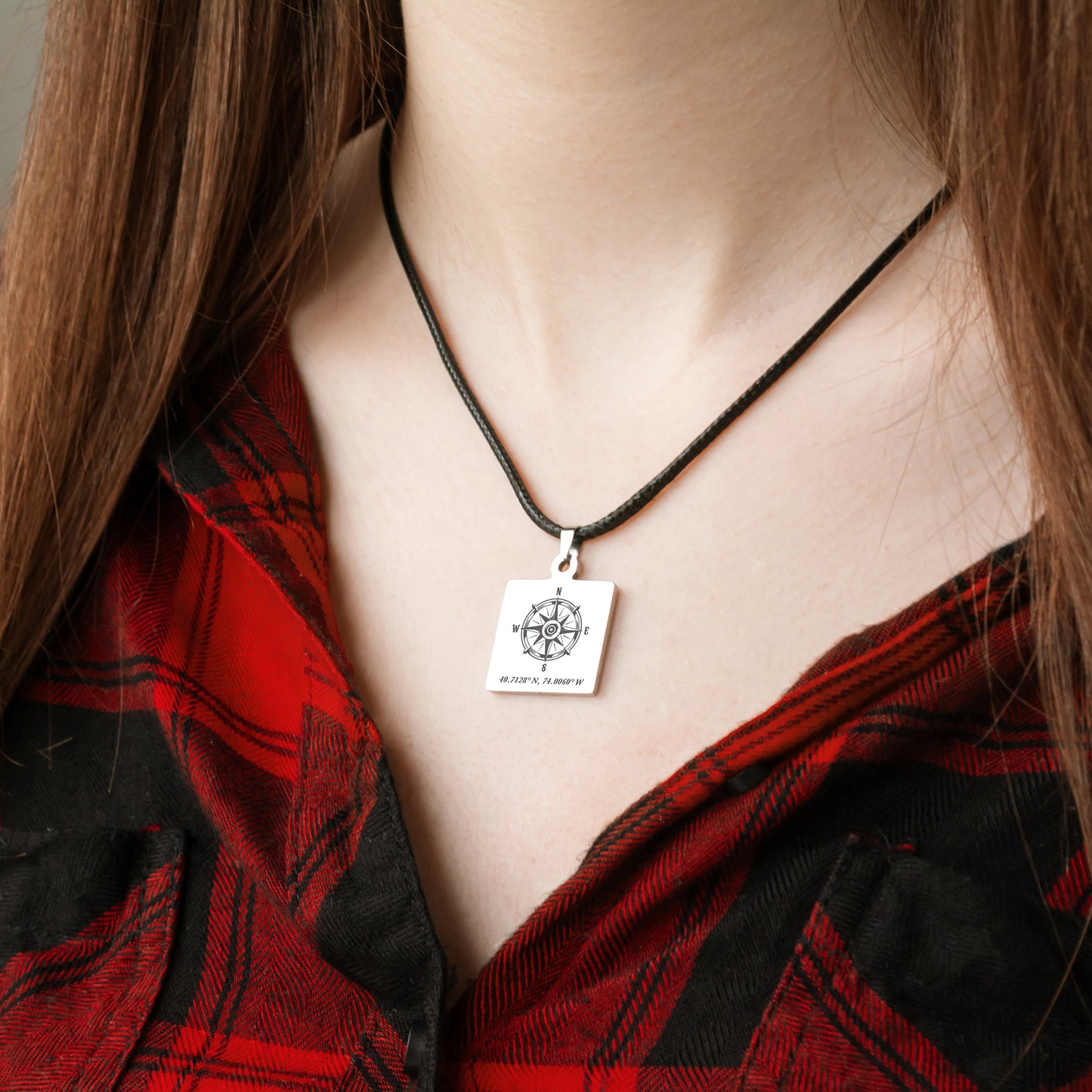 Custom Coordinates Necklace – Compass Pendant Jewelry