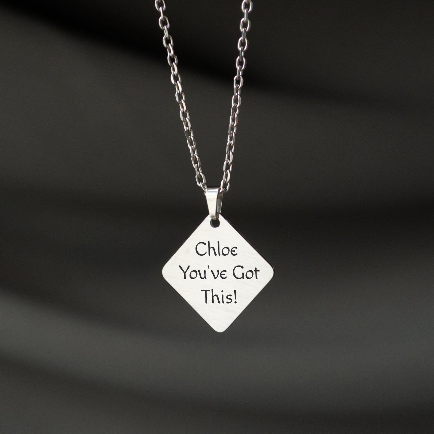 Custom Engraved Pendant – Name or Motivational Quote Jewelry