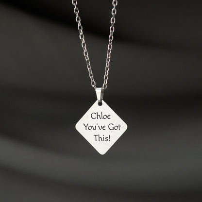 Custom Engraved Pendant – Name or Motivational Quote Jewelry