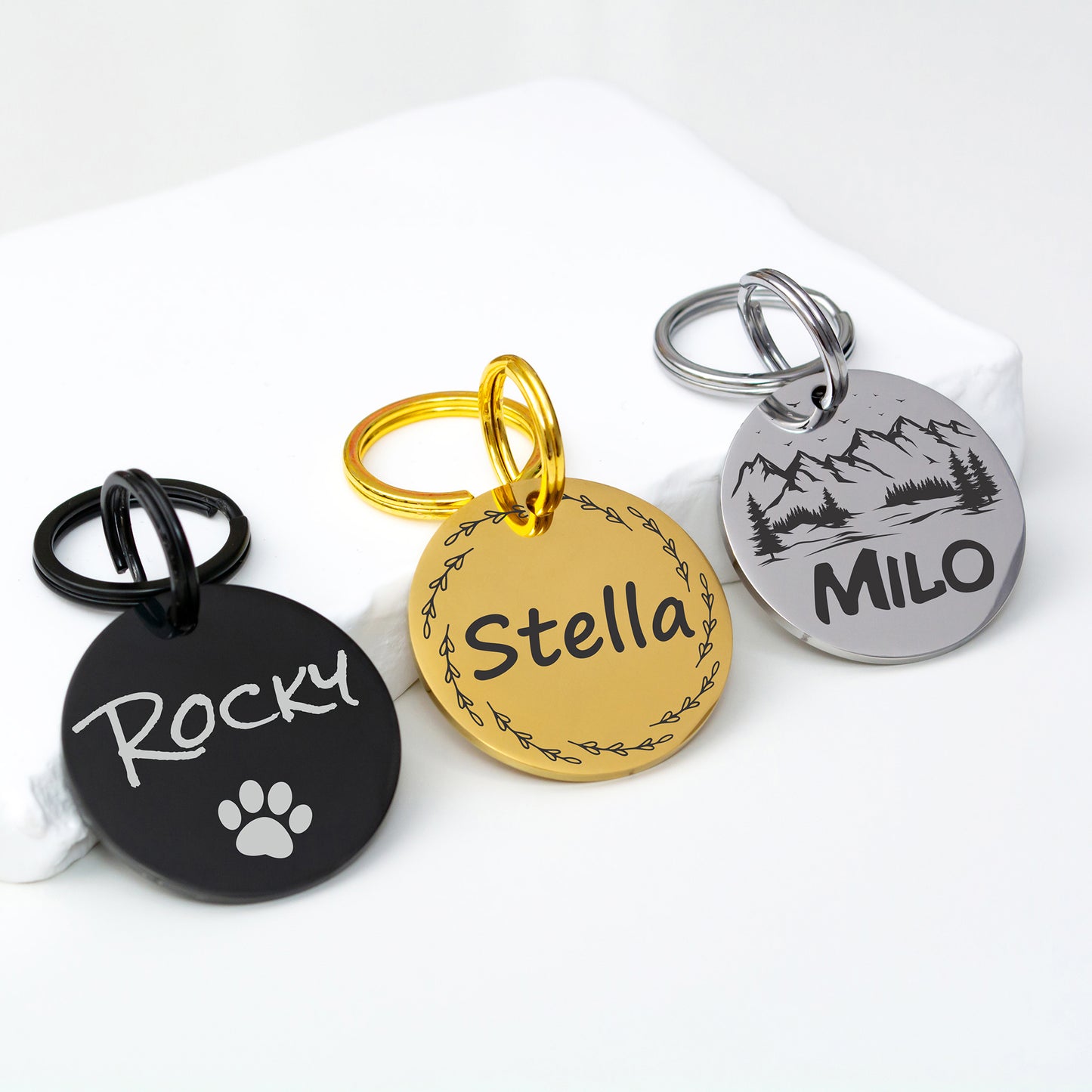 Custom Dog Tag - Engraved Double Sided Pet ID Tag with Phone