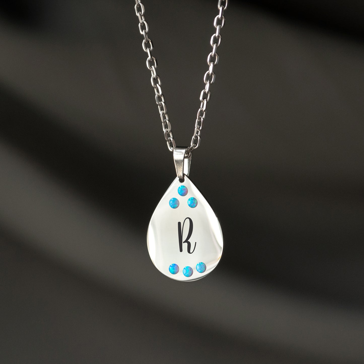Custom Monogram Necklace – Engraved Initial Pendant