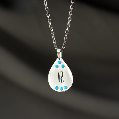 Custom Monogram Necklace – Engraved Initial Pendant