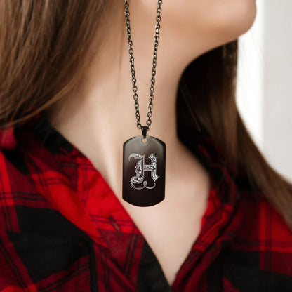 Custom Monogram Necklace – Engraved Initial Pendant