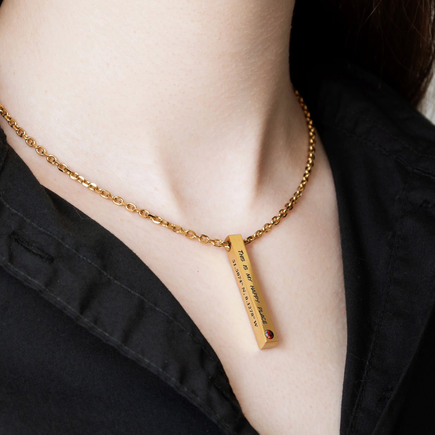 Engraved Coordinates Necklace – Custom Jewelry for Everyday Wear