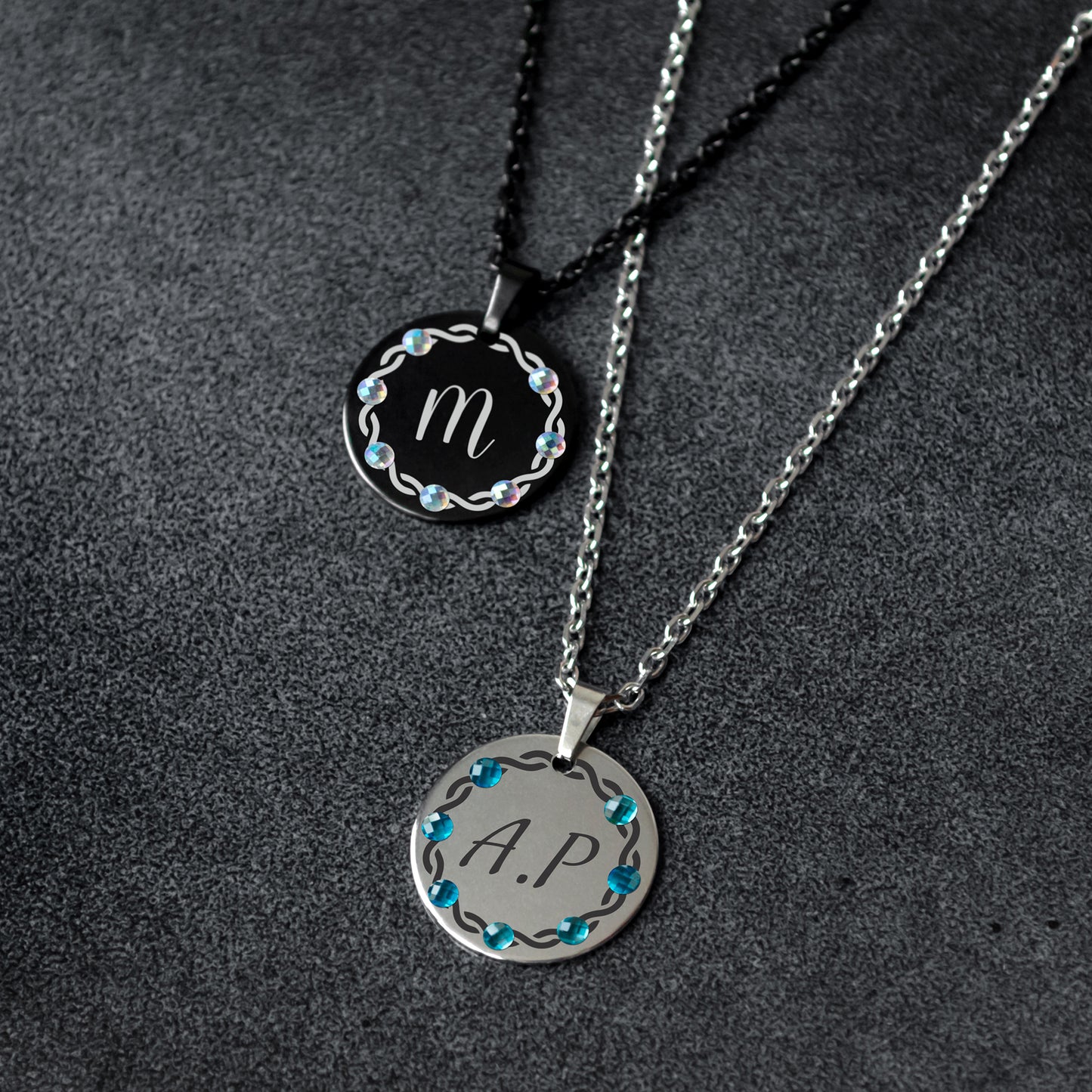 Custom Letter Necklace – Engraved Monogram Pendant