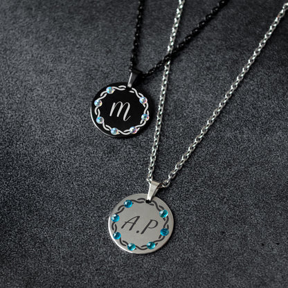 Custom Letter Necklace – Engraved Monogram Pendant