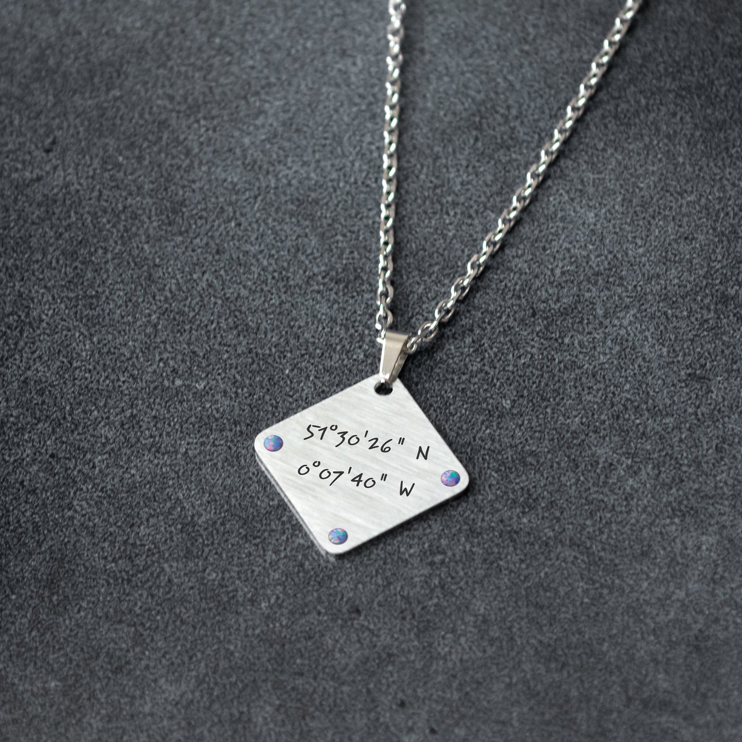Custom Coordinates Necklace – Personalized Engraved Jewelry