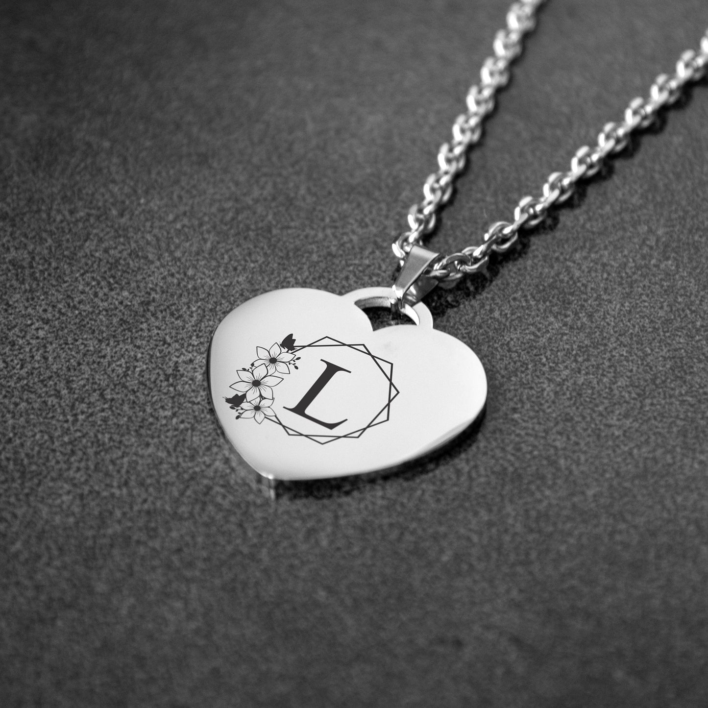 Initial Charm Necklace – Personalized Engraved Jewelry