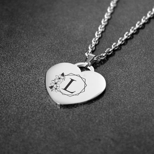 Initial Charm Necklace – Personalized Engraved Jewelry