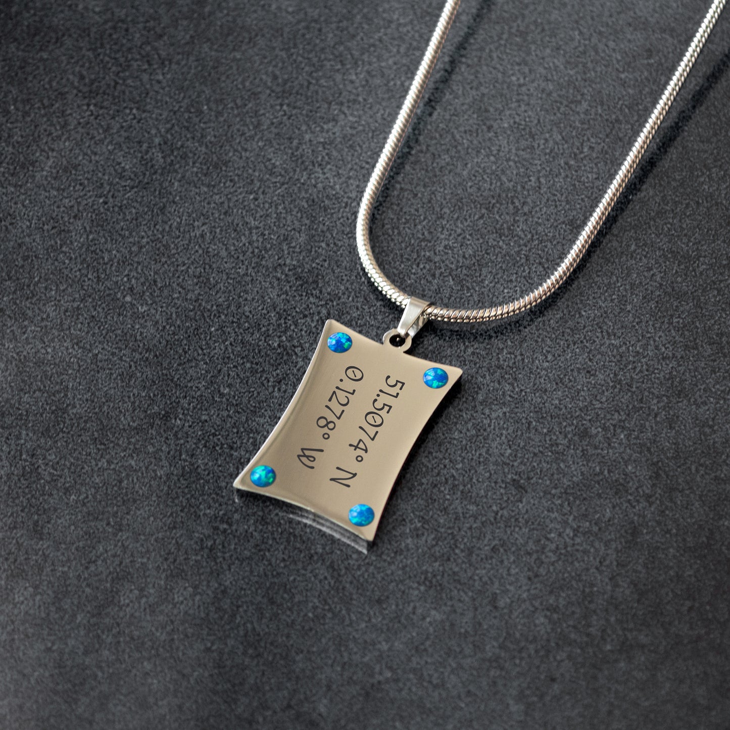 Custom Engraved Coordinates Necklace – Minimalist Jewelry Gift