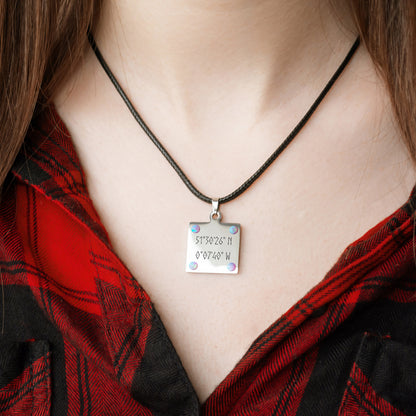 Coordinates Bar Necklace – Personalized Engraved Jewelry