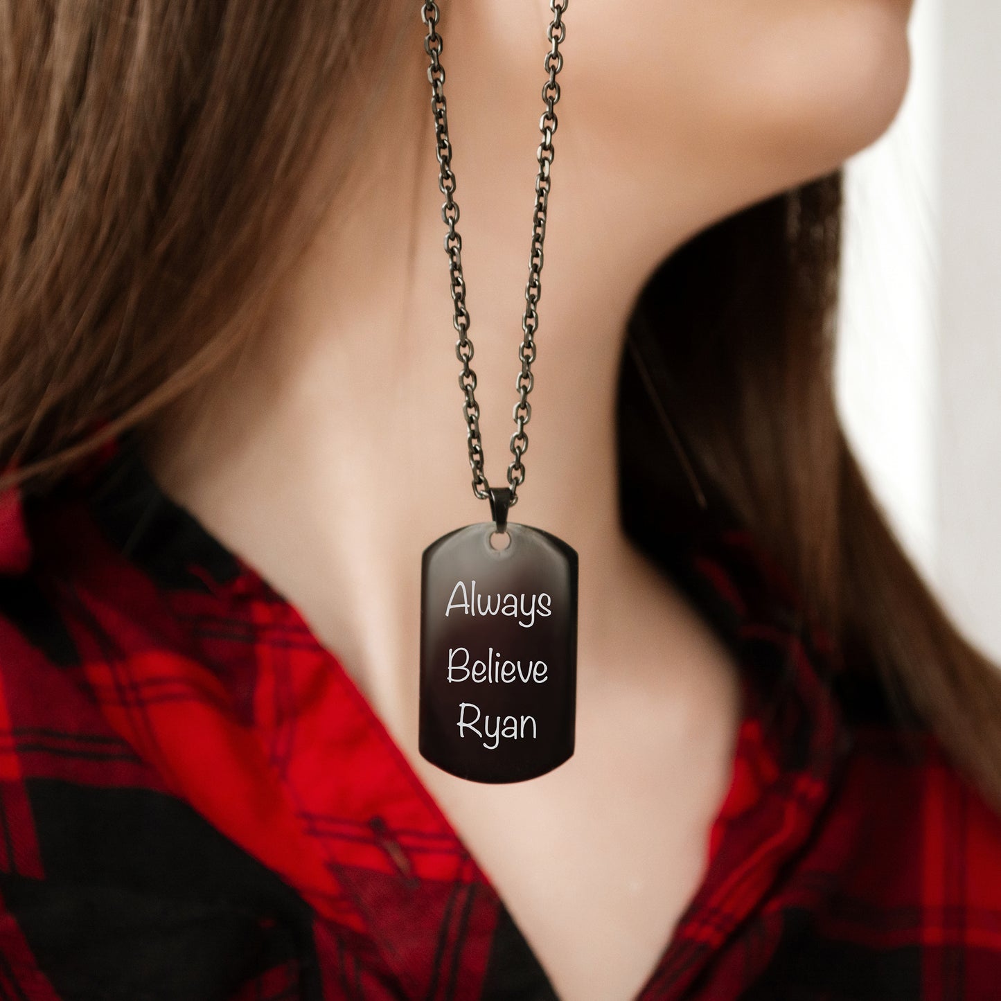 Custom Message Necklace – Engraved Name Jewelry Gift
