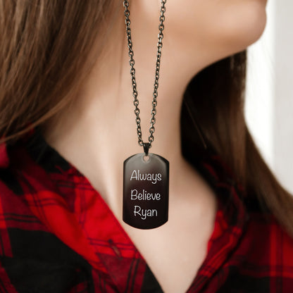 Custom Message Necklace – Engraved Name Jewelry Gift