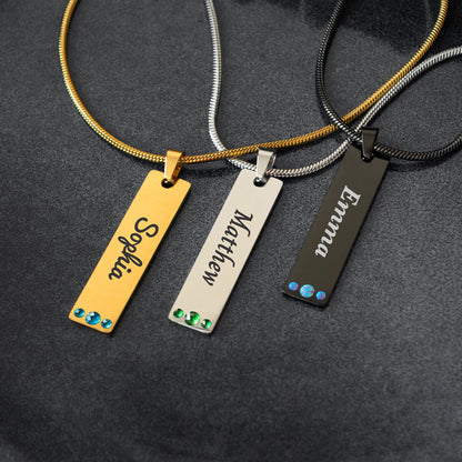 Custom Name Necklace – Engraved Minimalist Jewelry