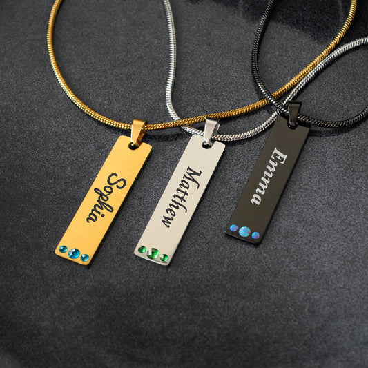 Custom Name Necklace – Engraved Minimalist Jewelry