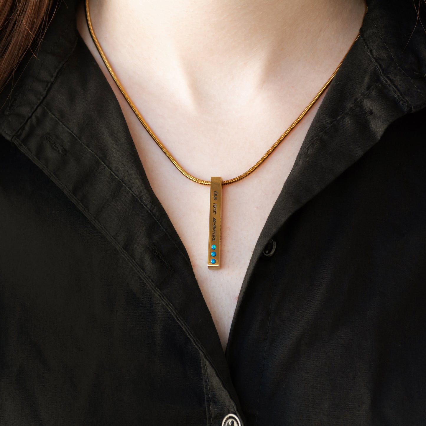 Personalized Coordinates Necklace - Custom Engraved Pendant