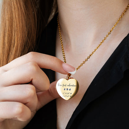 Custom Coordinates Necklace – Engraved Minimalist Pendant