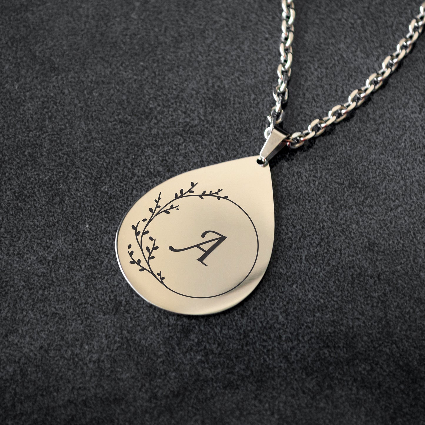 Engraved Initial Necklace – Custom Letter Pendant