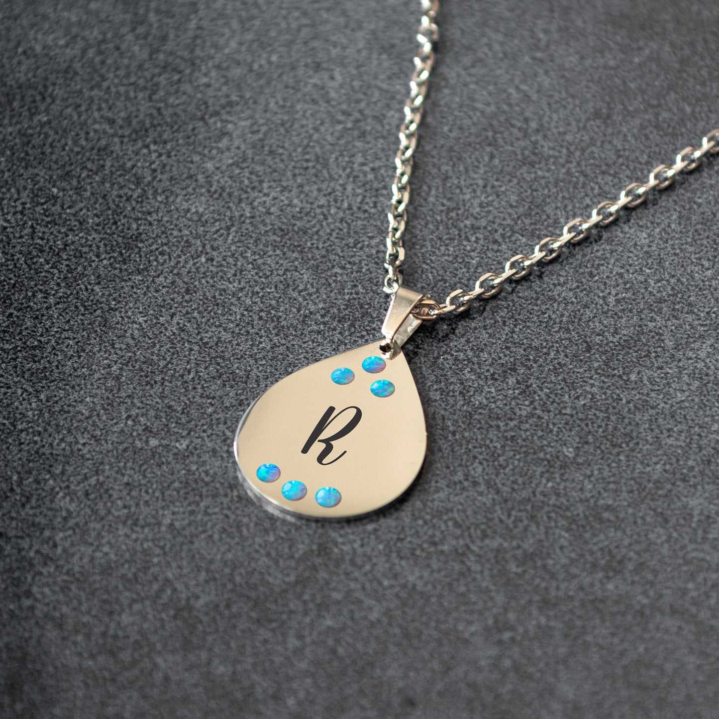 Custom Monogram Necklace – Engraved Initial Pendant