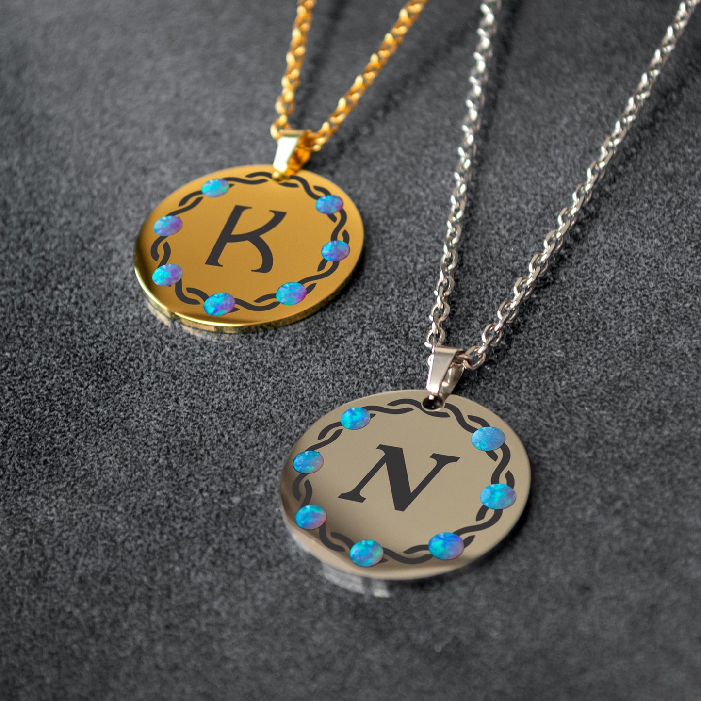 Initial Charm Necklace – Personalized Engraved Jewelry