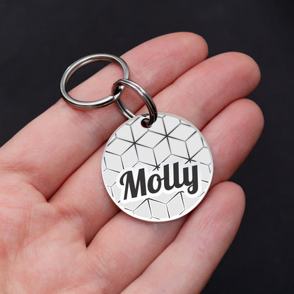 Dog Name Tag - Double Sided Engraved Pet Collar Tag