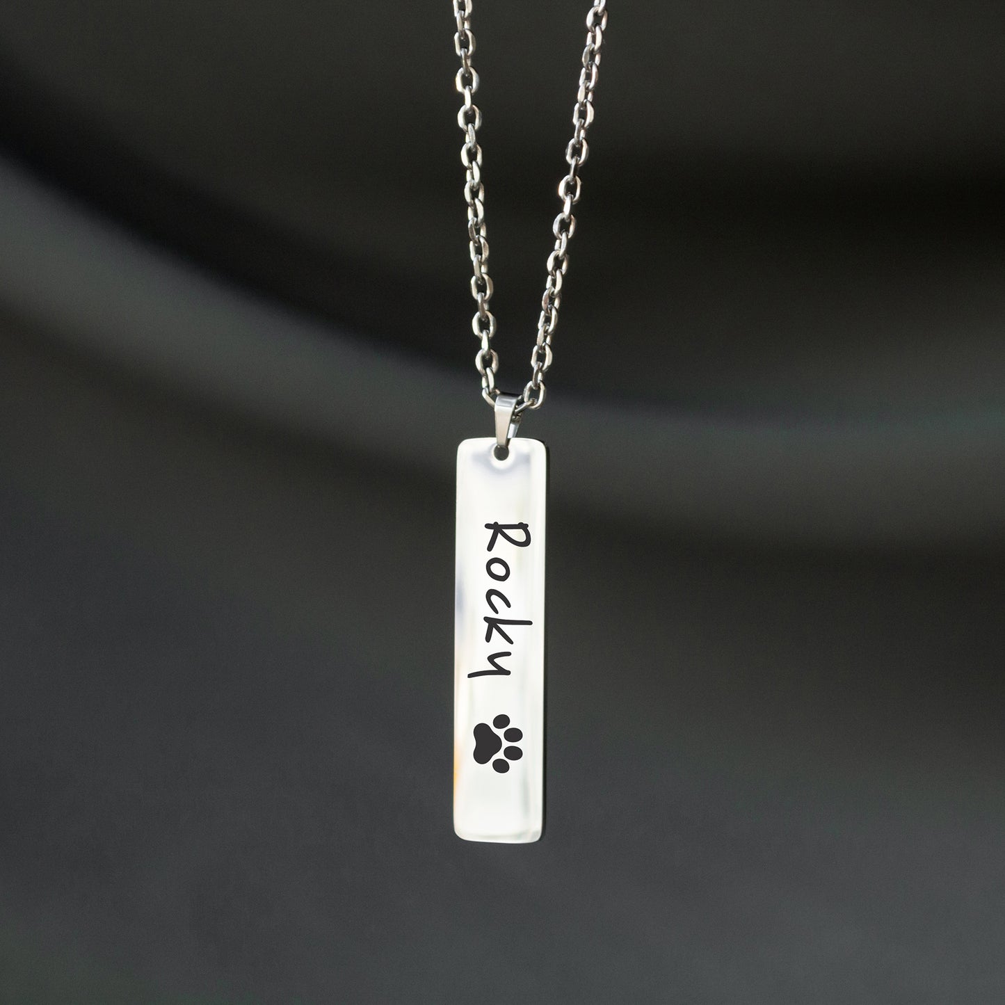 Engraved Name Necklace – Custom Minimalist Pendant