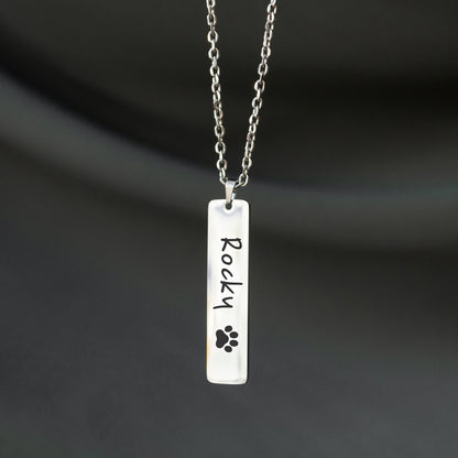 Engraved Name Necklace – Custom Minimalist Pendant