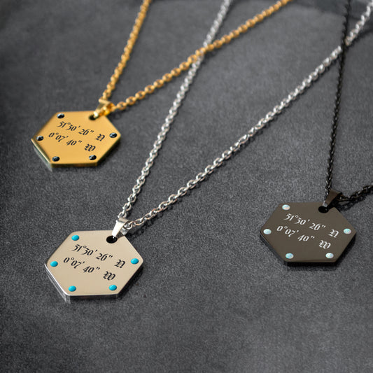 Engraved Coordinates Necklace – Custom Jewelry for Everyday Wear