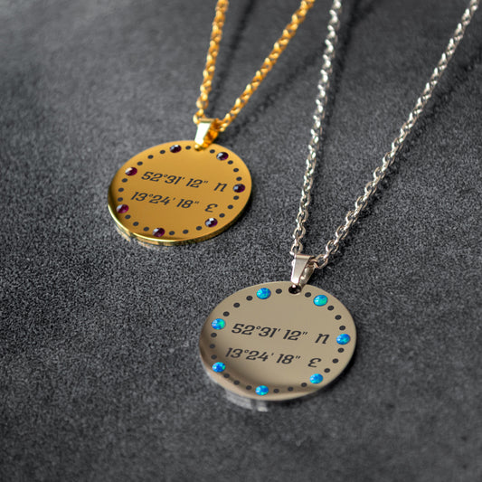 Custom Coordinates Pendant – Latitude Longitude Necklace Gift