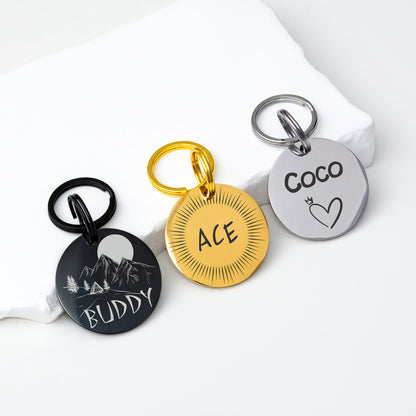 Custom Cat and Dog Tag - Stainless Steel Engraved Pet ID