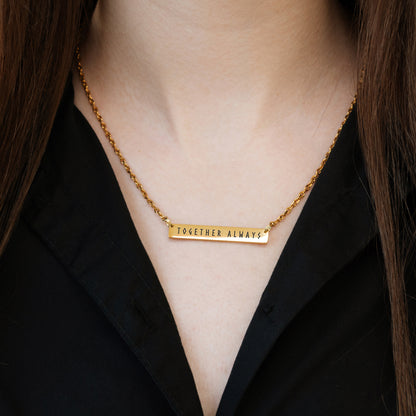 Engraved Bar Necklace – Personalized Name or Phrase Pendant