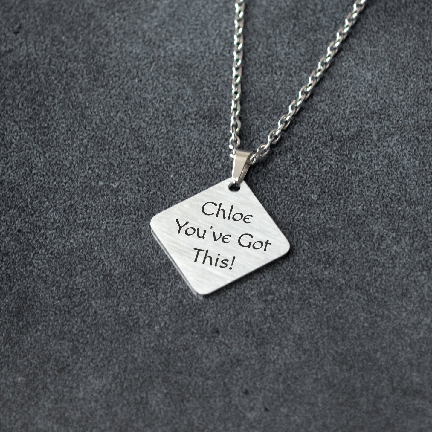 Custom Engraved Pendant – Name or Motivational Quote Jewelry