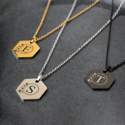 Minimalist Initial Necklace – Custom Engraved Jewelry