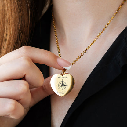 Custom Compass Necklace – Personalized Coordinates Pendant