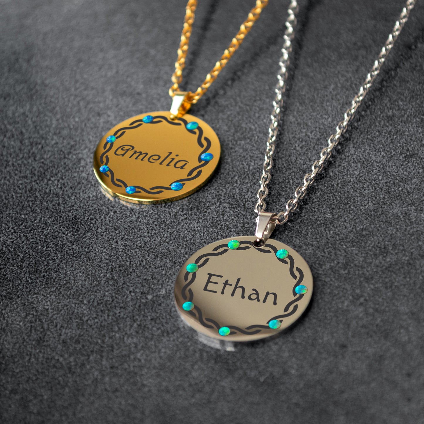 Engraved Text Necklace – Custom Name or Quote Jewelry