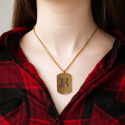 Custom Monogram Necklace – Engraved Initial Pendant