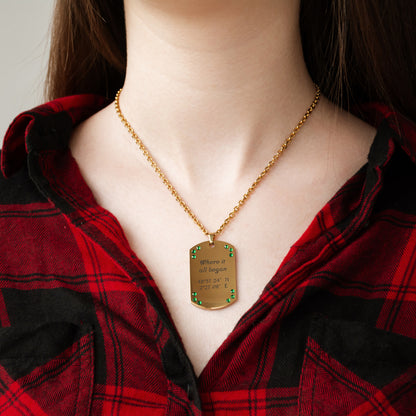 Personalized Coordinates Necklace – Custom Engraved Pendant