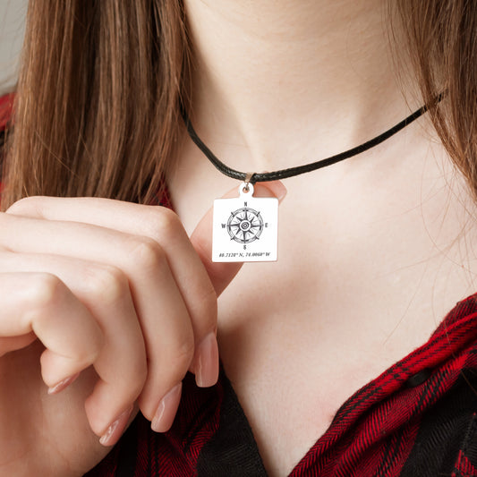 Custom Coordinates Necklace – Compass Pendant Jewelry